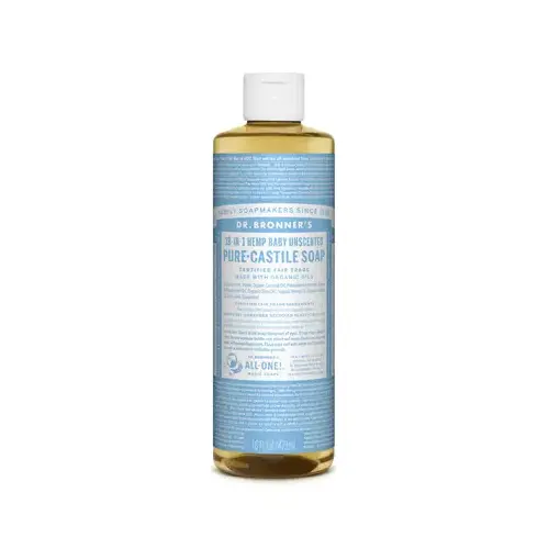 Pure-Castile Liquid Soap Dr. Bronner's 18-in-1 Baby Organic No Scent 16 oz - pack of 12 Pure-Castile Liquid Soap Dr. Bronner's 18-in-1 Baby Organic No Scent 16 oz - pack of 12