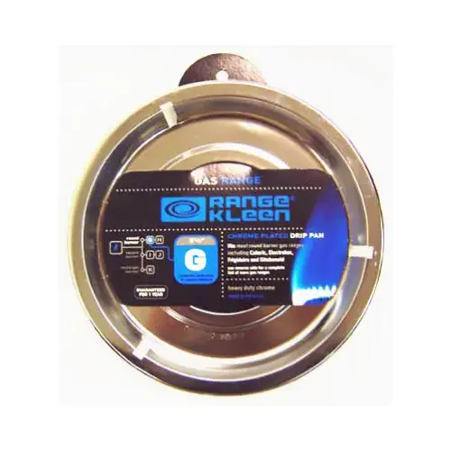 Gas Range Drip Pan, "G" Series, Chrome, 8.25 In. Round