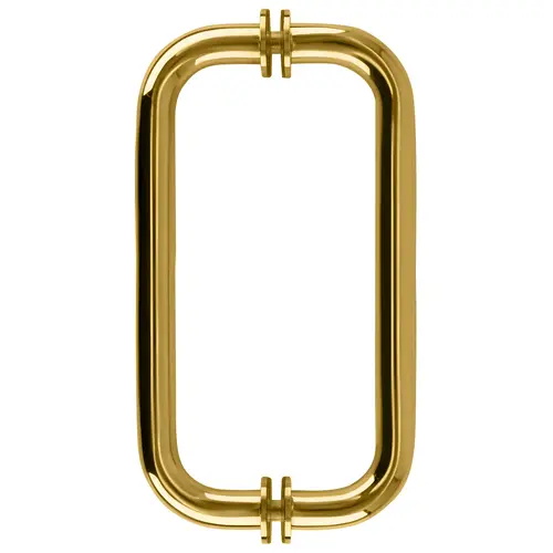 BM Series 8" Tubular Back-To-Back Pull Handle, Brass Material, 8" Center To Center, Unlacquered Brass Finish