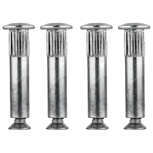 Sex Bolt Mounting Screws, Installation Hardware, 1/4"-20 Screw Size, 1-3/4" Door Thickness, Chrome Finish