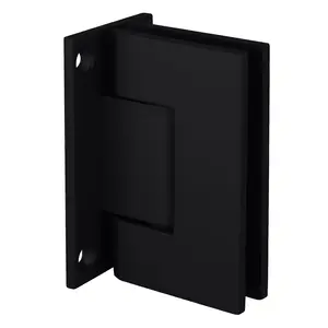 CRL GEN037MBL Matte Black Geneva 037 Series Wall Mount Full Back Plate Standard Hinge