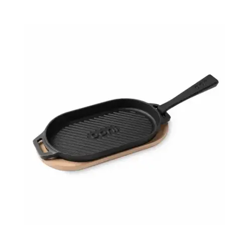 Grizzler Pan Cast Iron 12.2" L X 6.3" W Black/Natural