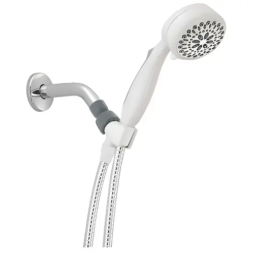 Showerhead White Stainless Steel 7 settings 1.75 gpm White Showerhead White Stainless Steel 7 settings 1.75 gpm White
