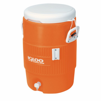 Igloo 42316 Beverage Jug, Orange With White Seat-Top Lid & Handles, 5-Gallons