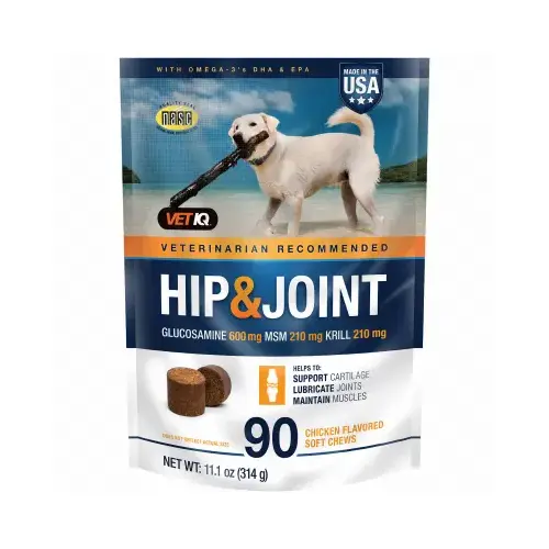 Hip & Joint Supplement for Dogs, Chicken Flavored Soft Chews, 11.1-oz., 90 Count Hip & Joint Supplement for Dogs, Chicken Flavored Soft Chews, 11.1-oz., 90 Count