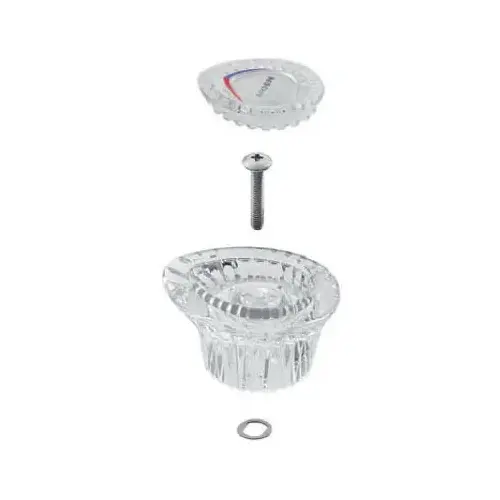 Chateau Single-Knob Tub and Shower Replacement Kit with White and Chrome Insert Clear