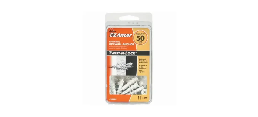 E-Z Ancor 25200-XCP6 Twist-N-Lock 50 lbs. Drywall Anchors with