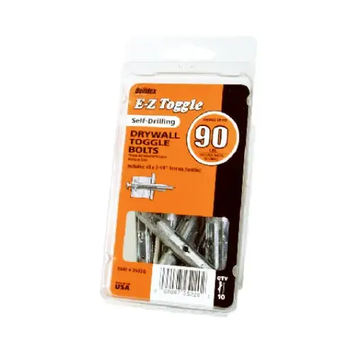 100 lbs. Philips Pan Head Heavy-Duty Toggle LockSelf Drilling Drywall Anchors with Screws - pack of 10