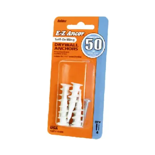 #50 Self-Drilling Drywall Anchors, 4-Ct - pack of 4 #50 Self-Drilling Drywall Anchors, 4-Ct - pack of 4