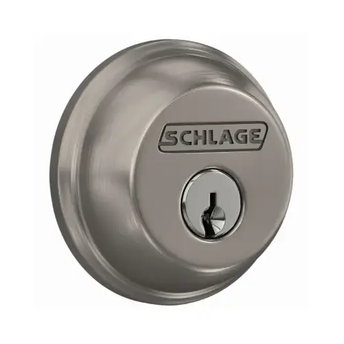 619 SINGLE CYL DEADBOLT, CLASSIC C KEYWAY, ADJUSTABLE BACKSET, KA2, 12-321 DUAL OPTION BOLT, SATIN NICKEL FINISH - pack of 4