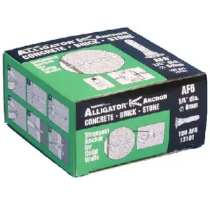 Mechanical Plastics Corp. 13101 Alligator Masonry Anchors, Flanged, .25-In - pack of 100