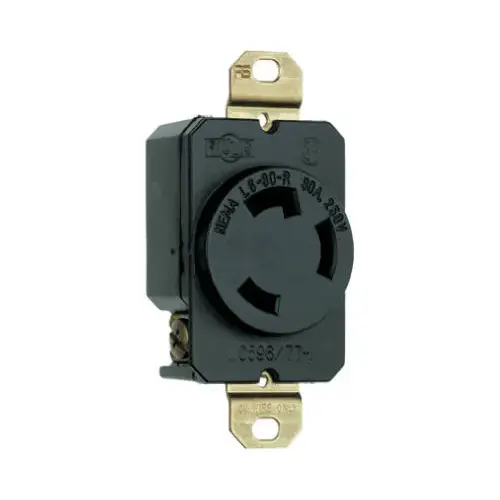 Locking Outlet, Black, NEMA L6-30r, 250-Volt Locking Outlet, Black, NEMA L6-30r, 250-Volt