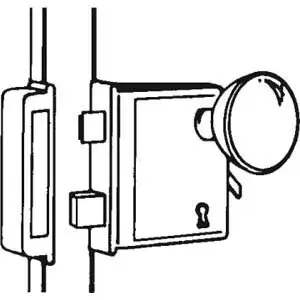 Kaba Ilco 590-04-51 Vertical Rim Lock Satin Brass (606)