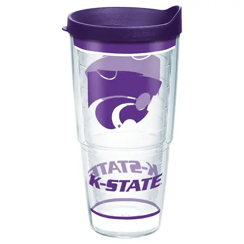 Tumbler with Lid Collegiate 24 oz Kansas State Wildcats Multicolored BPA Free Multicolored