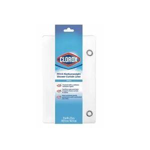 CLOROX MSI008330 Shower Curtain Liner 70" H X 72" W White PEVA White