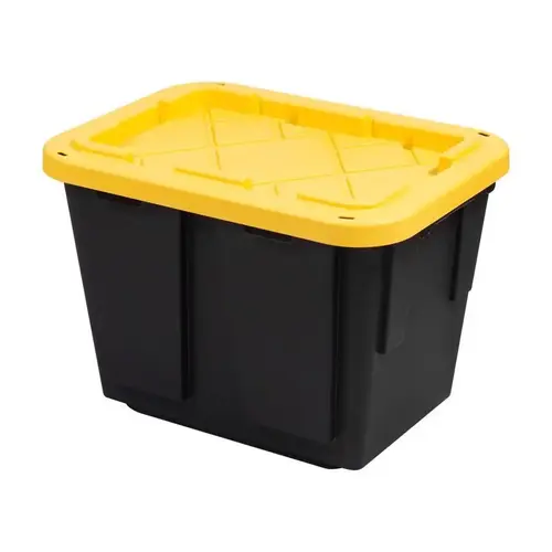 Storage Box Pro. Grade 12 gal Black/Yellow 14.7" H X 15" W X 20.5" D Stackable Black/Yellow
