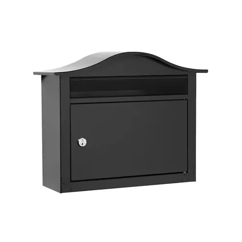 Locking Mailbox The Saratoga Galvanized Steel Wall Mount Black Powder Coated