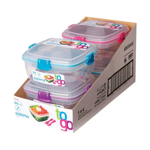 Salad Container To Go 37.1 oz Assorted Assorted - pack of 4 Salad Container To Go 37.1 oz Assorted Assorted - pack of 4