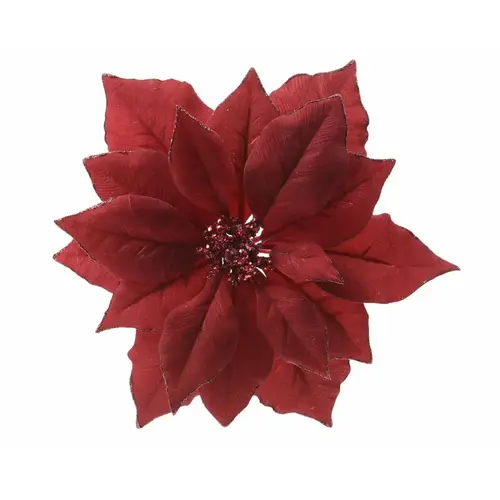 Indoor Christmas Decor Red Poinsettia on Clip 2.76" Red - pack of 24 Indoor Christmas Decor Red Poinsettia on Clip 2.76" Red - pack of 24