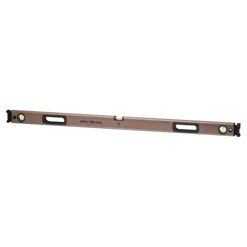 Level with Bungee 48" Aluminum Box Beam 3 vial Brown
