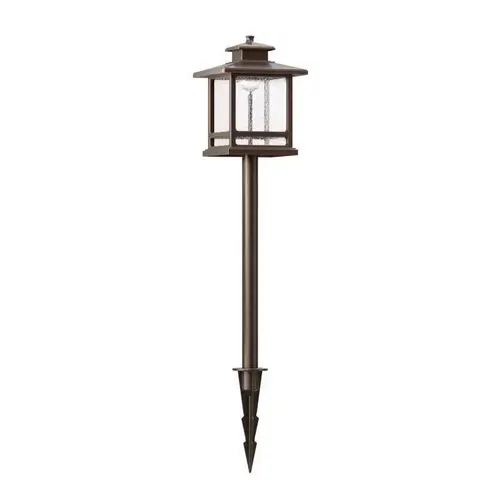 LED Espresso All-Weather Metal 200 Lm. Square Crackle Glass Path Light Espressso LED Espresso All-Weather Metal 200 Lm. Square Crackle Glass Path Light Espressso