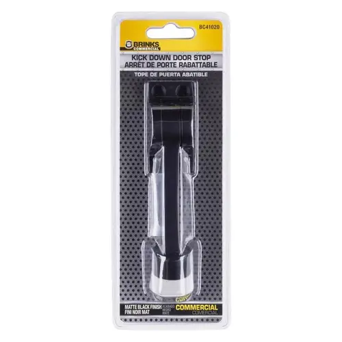 Kick-Down Door Holder Steel Matte Brass/Black Mounts to door 1" Matte Brass/Black