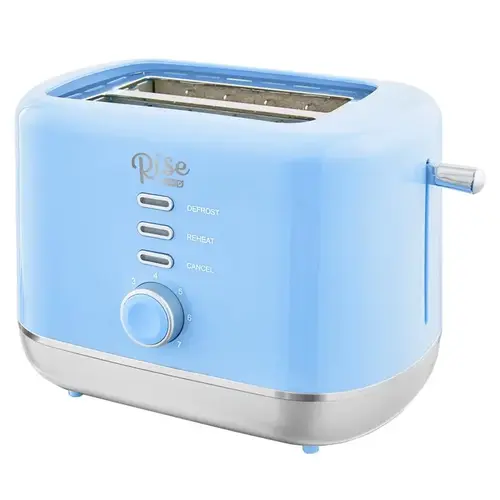 Toaster Plastic Blue 2 slot 7.4" H X 7.2" W X 11.1" D Gloss Toaster Plastic Blue 2 slot 7.4" H X 7.2" W X 11.1" D Gloss