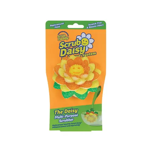 Dishwand Scrubber Refill Scrub Daisy Heavy Duty For Household Orange/Yellow/Green Dishwand Scrubber Refill Scrub Daisy Heavy Duty For Household Orange/Yellow/Green