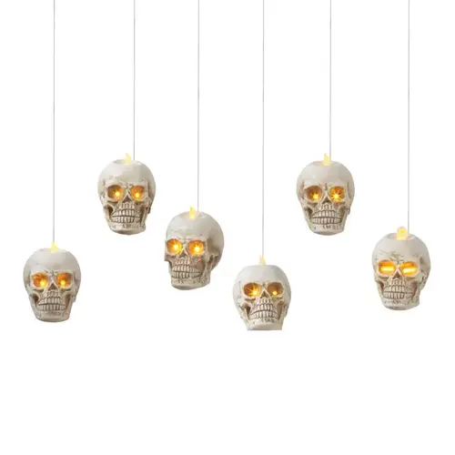 Halloween Decor 4.92" Lighted Hanging Skulls