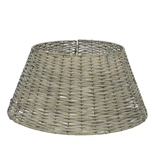 Indoor Christmas Decor Gray Willow Basket Tree Collar 11" Gray