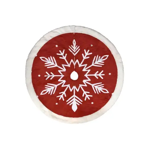 Indoor Christmas Decor Home Red/White Scandinavian Snowflake Tree Skirt 28" Red/White Indoor Christmas Decor Home Red/White Scandinavian Snowflake Tree Skirt 28" Red/White