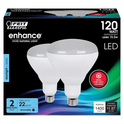 LED Floodlight Bulb BR40 E26 (Medium) Daylight 120 Watt Equivalence Frosted LED Floodlight Bulb BR40 E26 (Medium) Daylight 120 Watt Equivalence Frosted