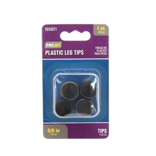 Leg Tip Plastic Black Round 5/8" W Black Leg Tip Plastic Black Round 5/8" W Black