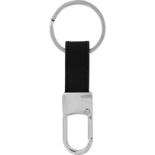 Key Clip 1.5" D Metal Black/Silver Split Ring Black/Silver