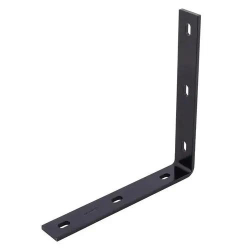 Corner Brace 1.50" H X 10.25" W X 1/4" D Black Steel Inside/Outside Black