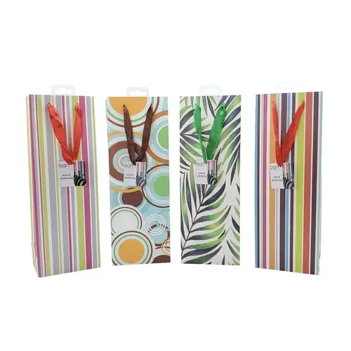 Bottle Gift Bag 12 lb. capacity Multicolored Paper Multicolored Bottle Gift Bag 12 lb. capacity Multicolored Paper Multicolored