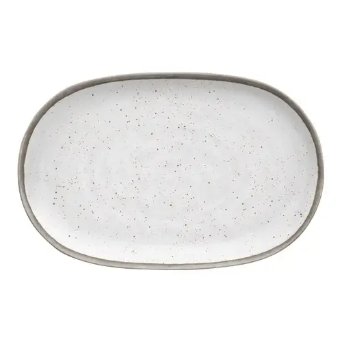 Platter Retreat Pottery White Bamboo Oval White