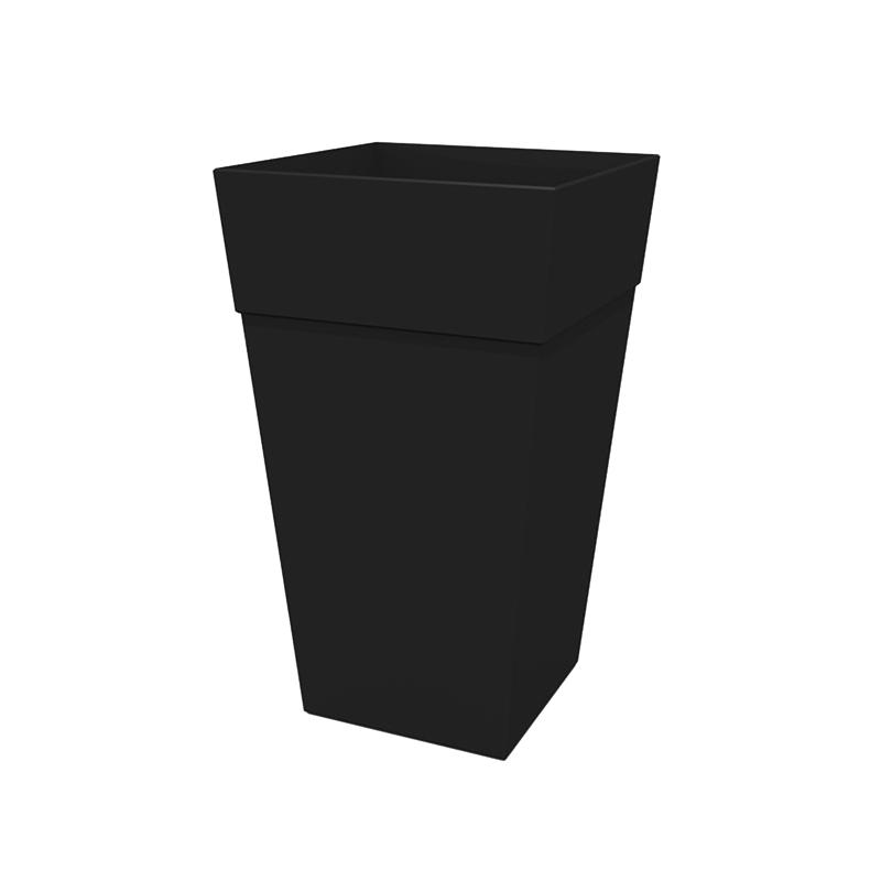 Bloem FPS2500-2 Planter Finley 25" H X 14.65" W X 14.65" D Resin Tall Tapered Black Black