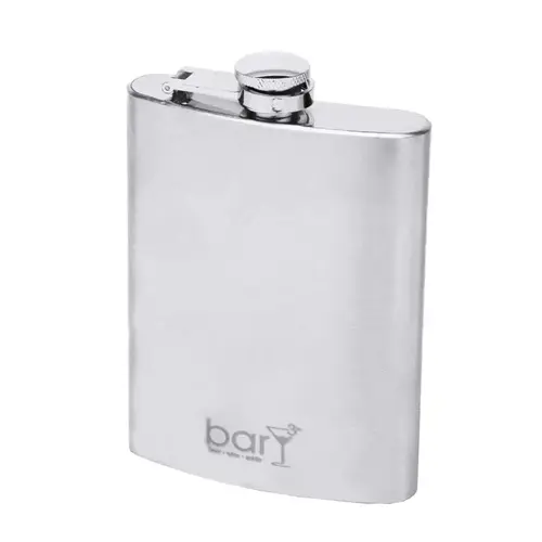 Flask 8 oz Silver Stainless Steel Silver Flask 8 oz Silver Stainless Steel Silver