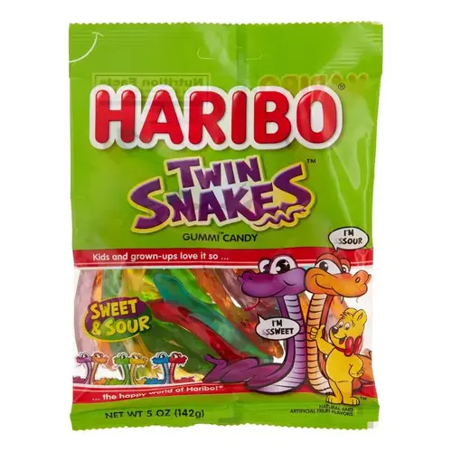 Gummi Candy Twin Snakes Sweet/Sour 5 oz Gummi Candy Twin Snakes Sweet/Sour 5 oz