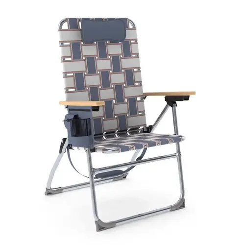 Folding Web Chair 4-Position Blue/Gray Retro Folding Web Chair 4-Position Blue/Gray Retro