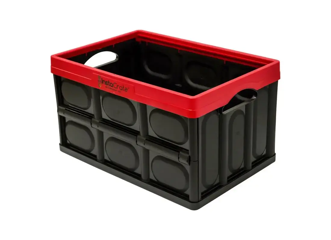 Greenmade 691323-XCP4 Folding Crate InstaCrate 12 gal Black/Red