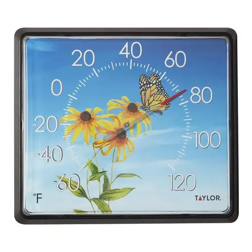 Dial Thermometer Butterfly Plastic Multicolored 14" Multicolored Dial Thermometer Butterfly Plastic Multicolored 14" Multicolored