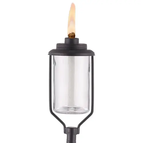 Outdoor Torch Convertible Black/Clear Glass/Metal 65" Black/Clear Outdoor Torch Convertible Black/Clear Glass/Metal 65" Black/Clear
