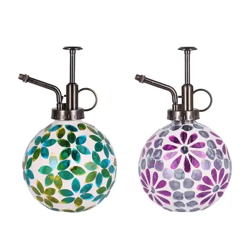 Self-Watering Globe Assorted Glass 6.5" H Mosaic Plant Mister Assorted Self-Watering Globe Assorted Glass 6.5" H Mosaic Plant Mister Assorted