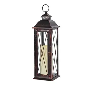 Smart Living 84036-LC-XCP2 LED Candle Lantern 16" Glass/Metal Siena Bronze Bronze - pack of 2