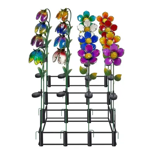 Solar Garden Stake Multicolored Glass/Metal 33" H Flower Multicolored - pack of 16 Solar Garden Stake Multicolored Glass/Metal 33" H Flower Multicolored - pack of 16