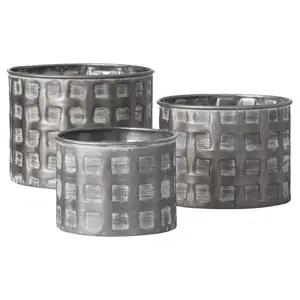 Sullivans MET1683 Planter Set Silver Iron 4.25" H Silver