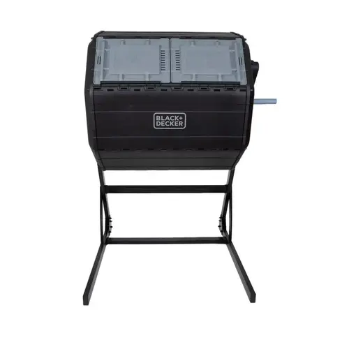 Composting Bin 40 gal Black Plastic/Steel Lid Included Animal Proof/Animal Resistant Black Composting Bin 40 gal Black Plastic/Steel Lid Included Animal Proof/Animal Resistant Black