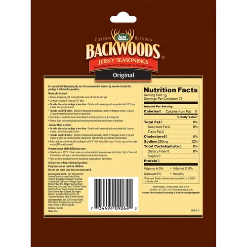 Jerky Seasoning Backwoods Original 3.65 oz Boxed - pack of 6 Jerky Seasoning Backwoods Original 3.65 oz Boxed - pack of 6